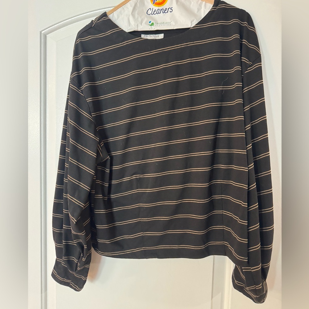 Prologue Black Top with Tan Stripes